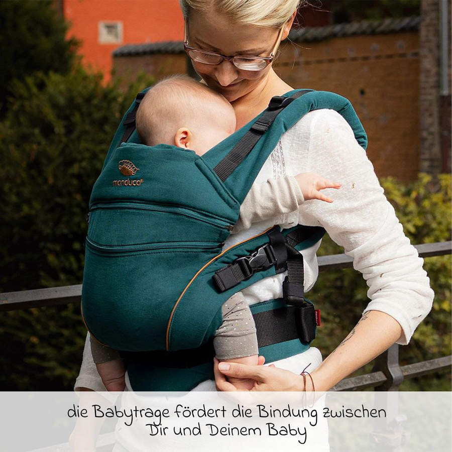 Manduca Babytrage XT Cotton in Denimteal Toffee aus Baumwolle - Bild 2