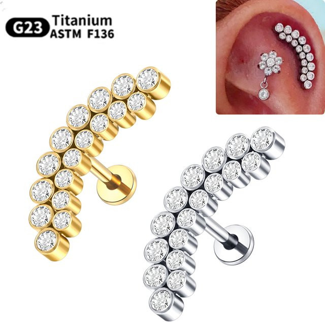 SWANJO Piercing Ohrringe, Titan, Zirkonia, Damen - Bild 1