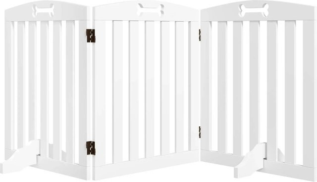 PawHut Hundegitter freistehend aus MDF in Weiß mit Knochenmuster, B: 155 cm, T: 30 cm, H: 61 cm - Bild 1
