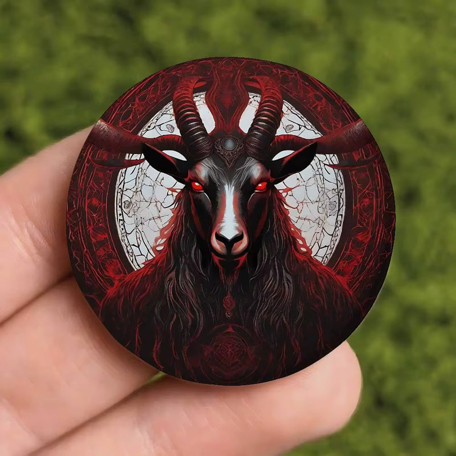 Brosche Teufel Ziege Satan, Weißblech, Unisex - Bild 6