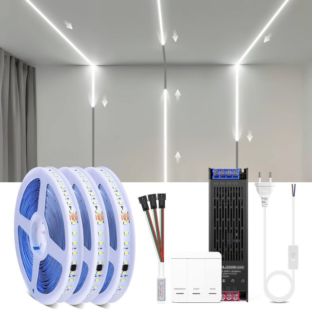 Rybakov WS2811 RGBIC LED Streifen Licht, adressierbare flexible Linear Lampe, Farbe: Weiß, DC24V - Bild 1