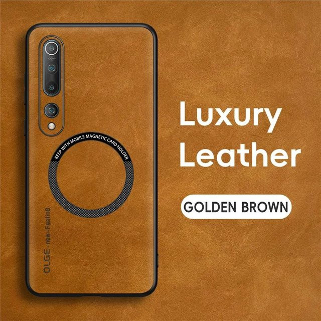 Magnetische Retro-Lederhülle für Xiaomi Mi 10 und Mi 10 Pro 5G, braun - Bild 1