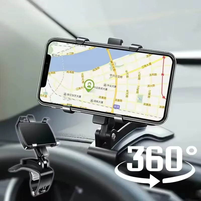 YILX Universal 360 Grad drehbare Auto-Handyhalterung für das Armaturenbrett in Schwarz, stabiler Smartphone-Halterung für 4-7 Zoll Geräte - Bild 2