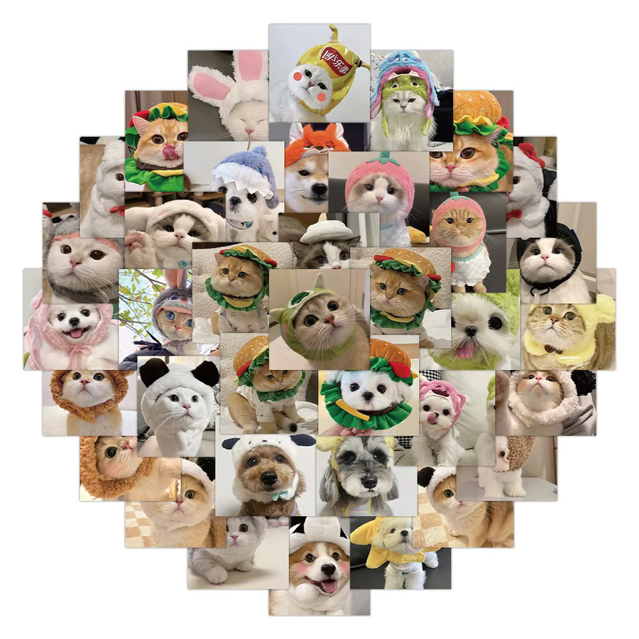 60 Stück dekorative Hunde und Katzen Graffiti Aufkleber von BulingBulingStickers Store in Multicolour - Bild 1