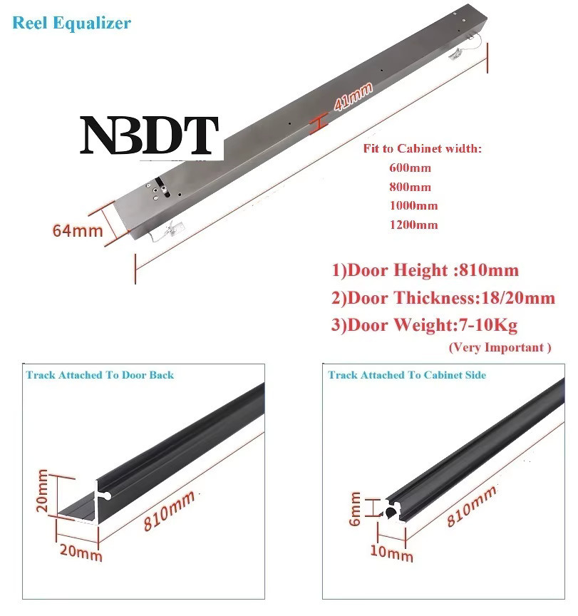 NBDT Vertikaler Gleitschrank-Türmechanismus mit Auf-Ab-Freistoppfunktion, 1 Set - Bild 2