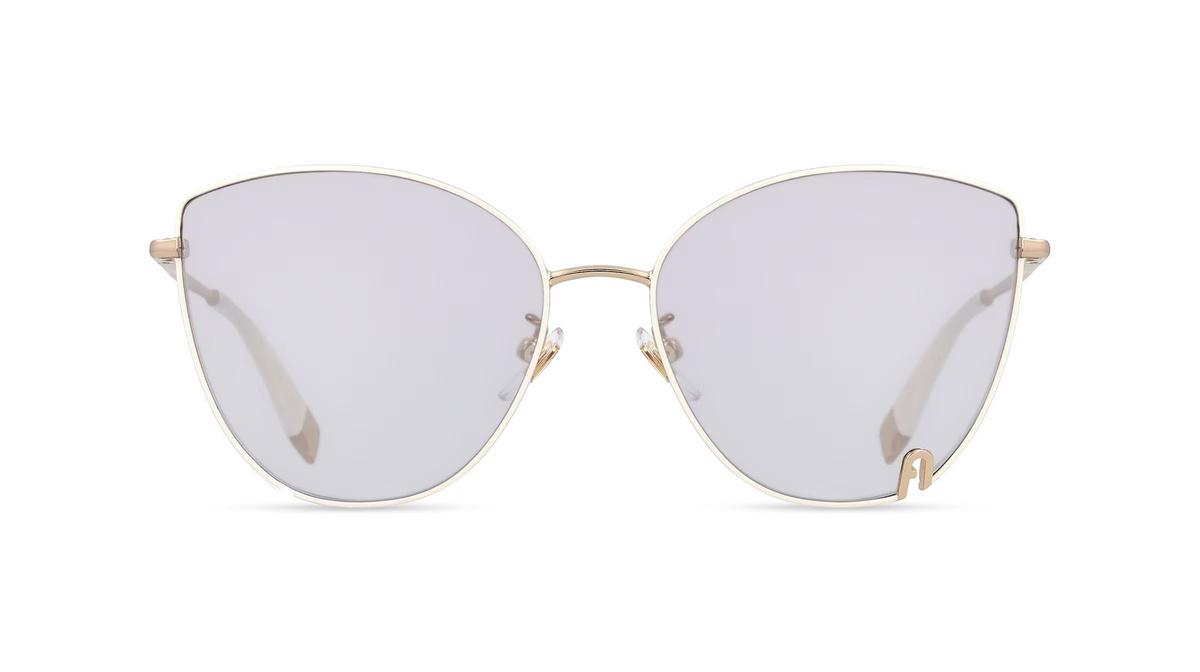 Furla FULSFU598 Sonnenbrille Butterfly, Vollrand, Metall, Unisex, weiß - Bild 1