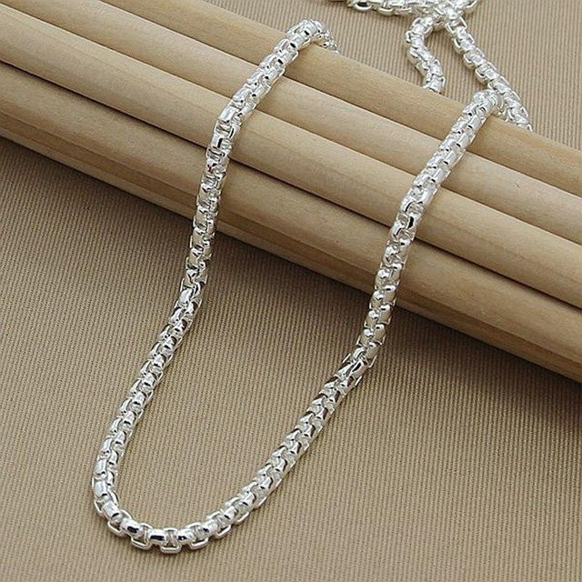 Doteffil Halskette 925 Sterling Silber, 4mm, 55cm, grau, Unisex - Bild 1