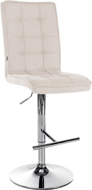 CLP Barhocker Peking aus Stoff mit Rückenlehne und Fußstütze, höhenverstellbarer Tresenhocker in modernem Design - Bild 1