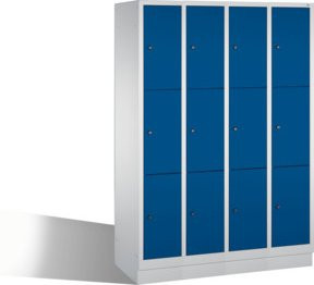 C+P Fächerschrank Classic auf Sockel mit 12 Fächern, Front Enzianblau und Korpus Lichtgrau, H: 180 cm, B: 119 cm, T: 50 cm - Bild 1