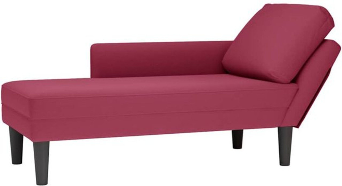 Vidaxl Chaiselongue mit Kissen und rechter Armlehne in Weinrot aus Samt im modernen Design - Bild 1