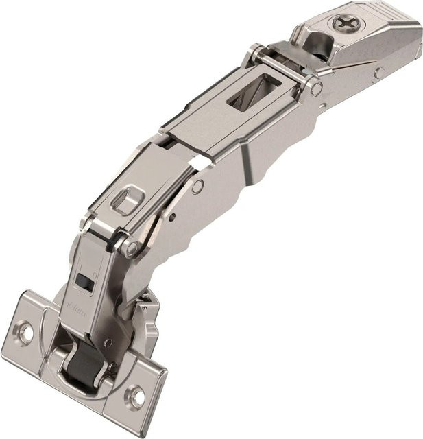 Blum Clip Top Blumotion 0-Einsprung-Scharnier 155 Grad Gerade mit Feder und Schrauben, Nickelplattiert, Silber - Bild 1