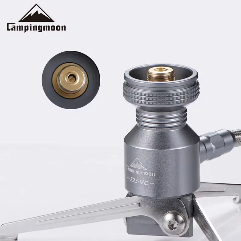 Outdoor Gasbrenner mit Adapter für Grill und Picknick in Silber, B/T/H: 36,0 x 25,5 x 7,2 cm - Bild 2