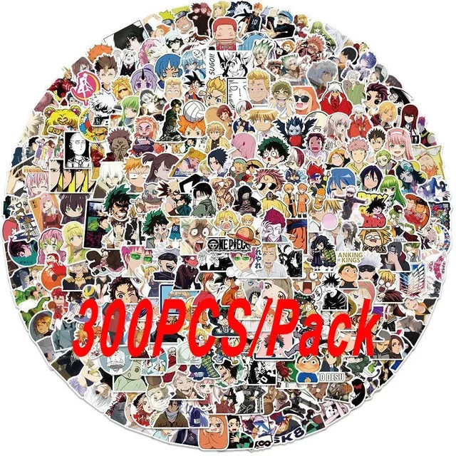 Bandai Anime-Aufkleber, Bunt, 300-teiliges Set - Bild 1