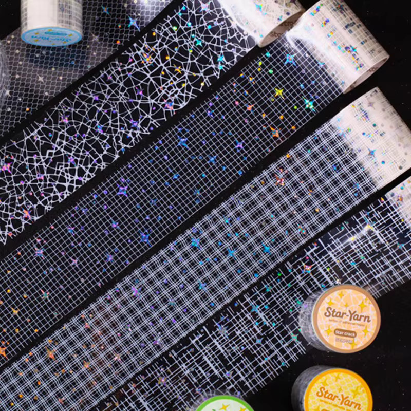 Mr.Paper Washi-Tape Sternen-Gaze-Serie mit glitzerndem Sternenmuster für Scrapbooking und Tagebuch, 200 cm Rolle - Bild 2