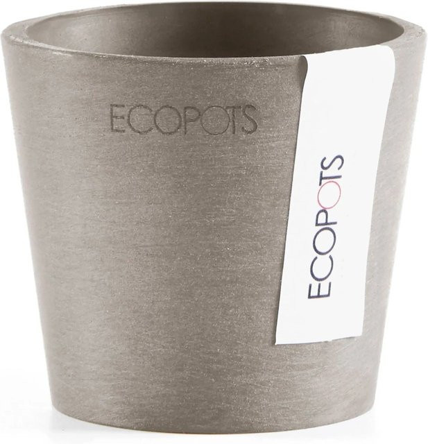 Ecopots Pflanztopf Amsterdam Mini Taupe aus recyceltem Kunststoff B: 8 cm, T: 7 cm, H: 7 cm - Bild 1