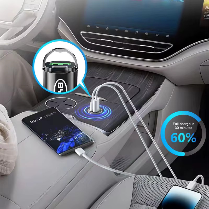 BYD Dual-Port Mini-USB-Autoladegerät 200W Schwarz für Zigarettenanzünder-Buchse - Bild 5