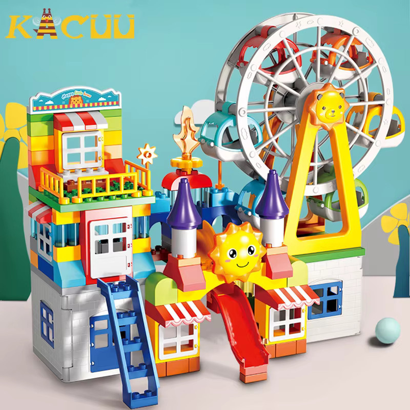 KACUU Marmor Rennen Bausteine Set mit Trichter und Rutsche, 178 Teile, Mehrfarbig, Pädagogisches DIY Spielzeug für Kinder - Bild 2