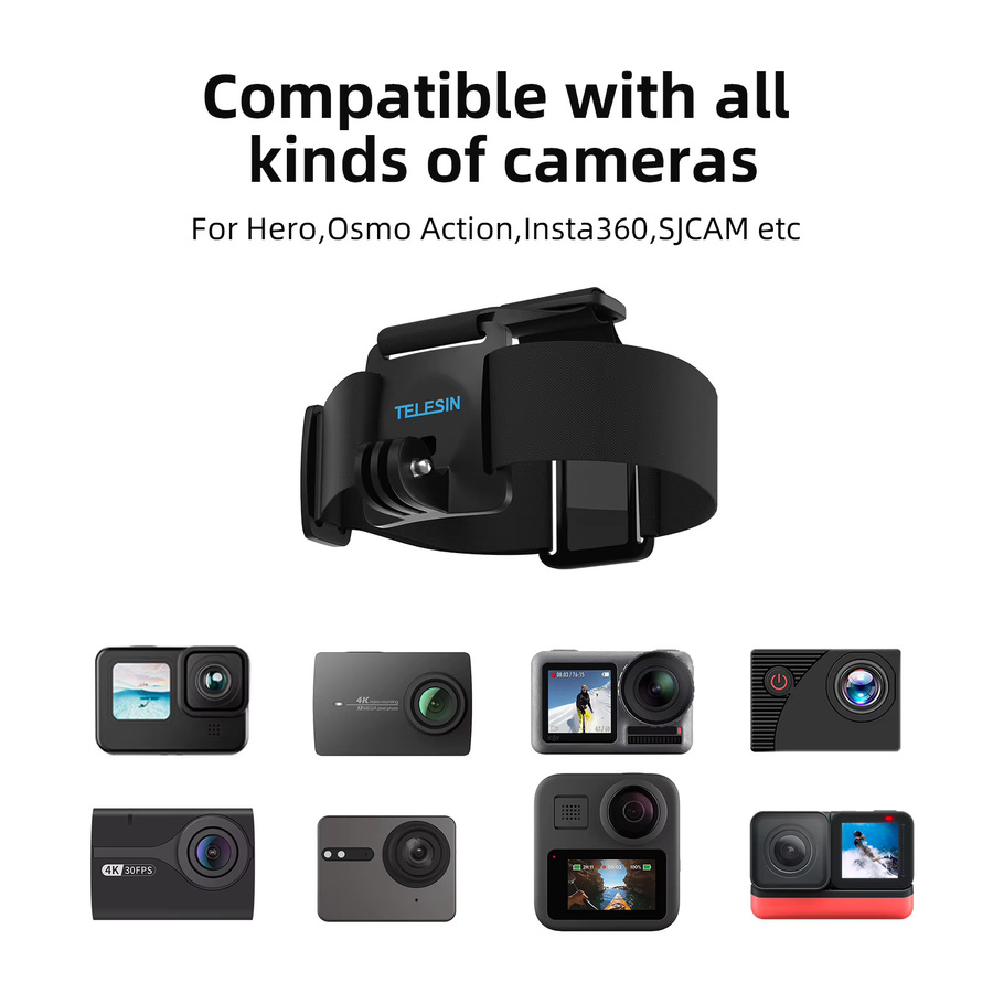 TELESIN Brusthalterung und Kopfgurt in Schwarz für GoPro Hero 11 10 9 8 7 6 5, Insta360, SJCAM, EKEN und DJI Action Kameras - Bild 4
