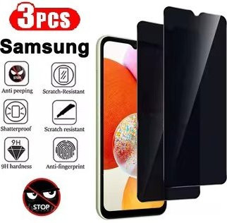 3er Pack Privatsphäre Displayschutzfolie aus gehärtetem Glas für Samsung Galaxy A06 A14 A24 A04 A34 A04S 5G in Transparent - Bild 1