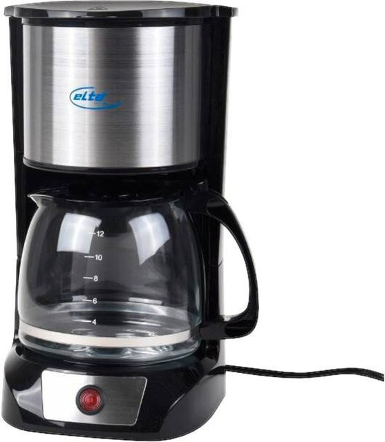 ELTA Germany Kaffeemaschine KME 1000.2 aus Edelstahl in Schwarz und Silber mit Glaskanne und Auto-Shutoff - Bild 1