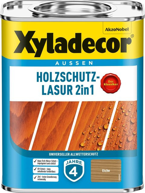 Xyladecor Holzschutz-Lasur 2in1 Eiche matt braun 750 ml - Bild 1