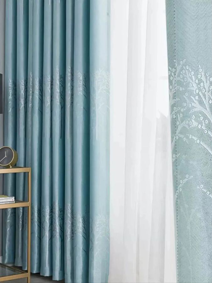CENTURyMiG Luxus Vorhang aus Satin in Blau, blickdicht und leicht für Wohnzimmer und Schlafzimmer - Bild 4
