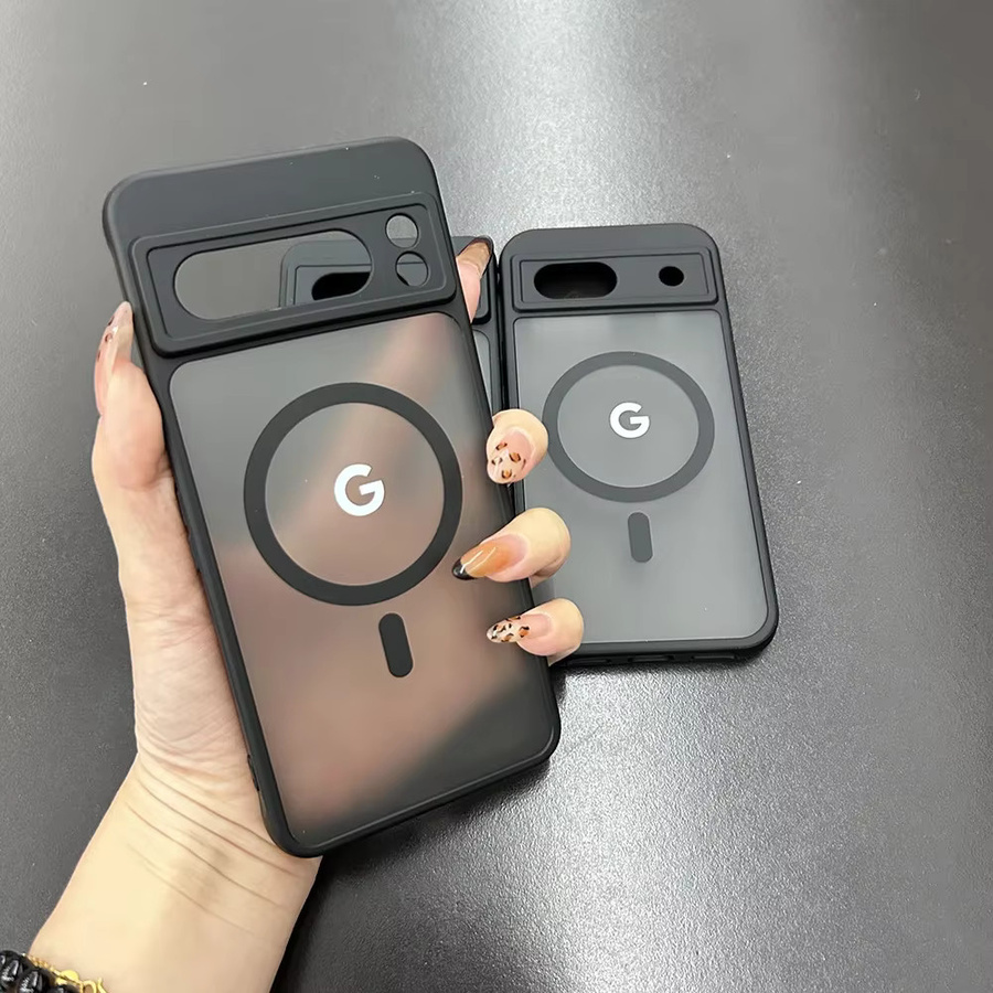 Fashion Frosted Skin Feel Wireless Charge Handyhülle mit Handgelenkschlaufe und Anti-Drop Schutz für Google Pixel 10, 9 Pro XL, 8, 7 A in Schwarz - Bild 2