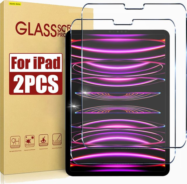 2er-Set gehärtetes Glas Full Screen Protector für Apple iPad 10. Generation, iPad Pro 11 und 12,9, iPad Air 4 und 5, iPad 10,2 7., 8. und 9. Generation, transparent - Bild 1