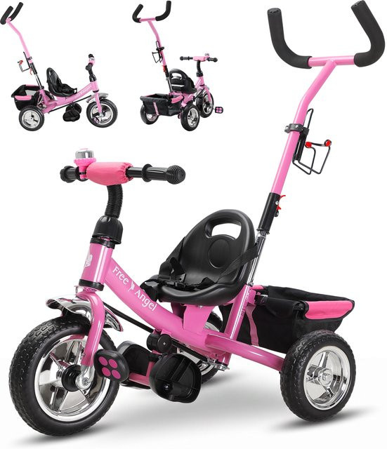 Spielwerk Kinderdrehrad Free Angel Pink Metall mit Schiebestange ab 18 Monaten - Bild 1