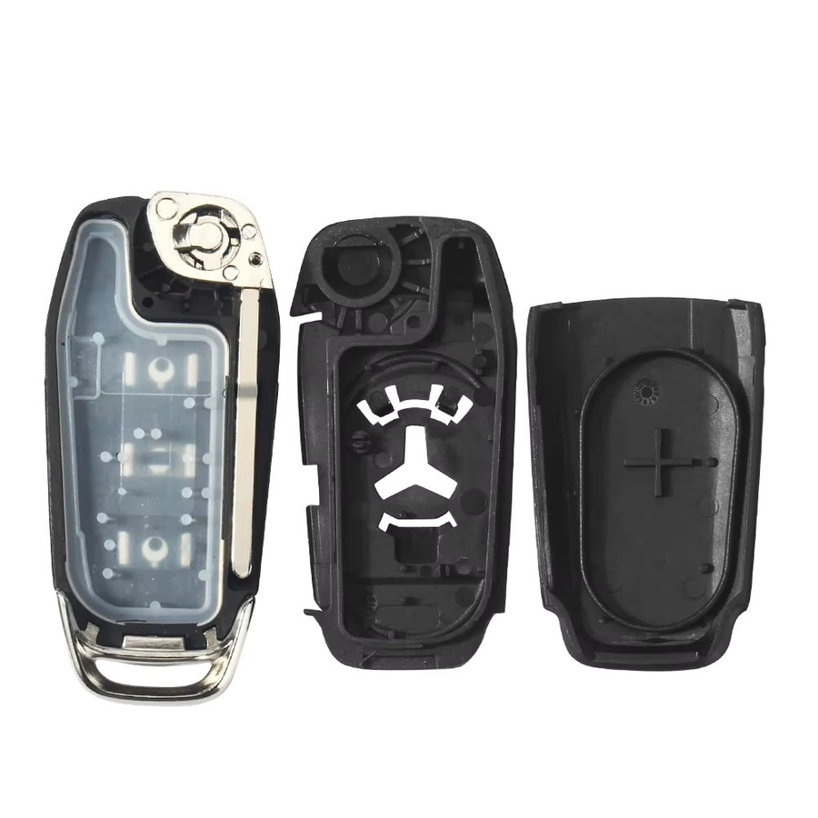 KEYYOU Auto Schlüsselhülle für Ford F150 F250 F350 Explorer Ranger KA Fiesta Mondeo Fokus Everest Kuga Escort in Schwarz mit HU101 Klinge - Bild 3