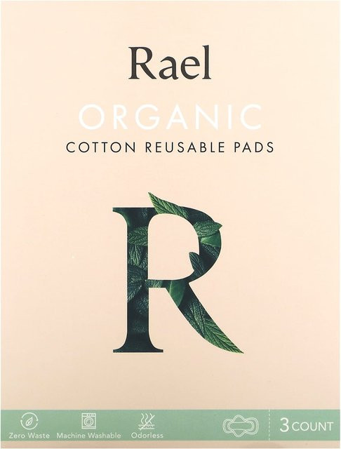 Rael Wiederverwendbare Binden aus Bio-Baumwolle, 3er-Pack, Weiß, Damen - Bild 1