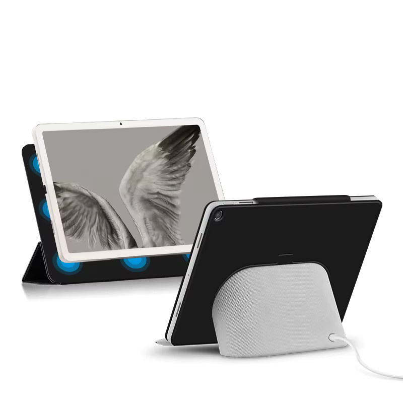 AJIUYU Smart Case für Google Pixel Tablet 2023, Magnetische Buch-Abdeckung aus PU-Leder, Schwarz - Bild 3