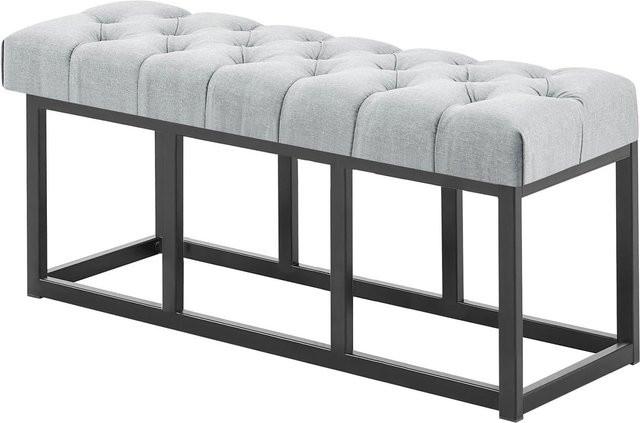 DELUKE Sitzbank MEXICO Polsterbank aus Stoff in Grau, B/T/H: 100 x 38 x 46 cm - Bild 1