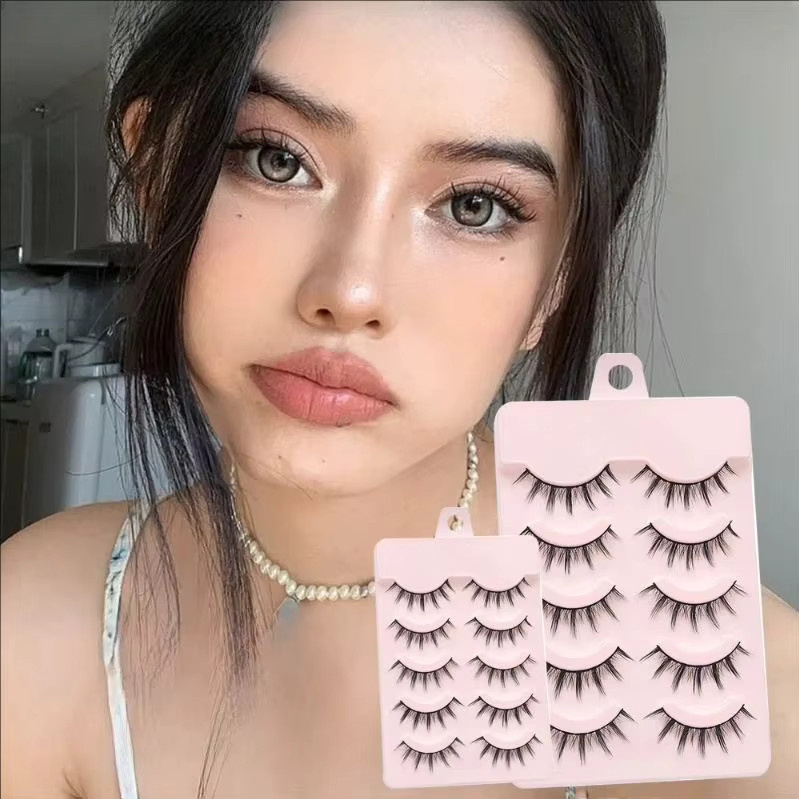 MJ Künstliche Wimpern, 5 Paar, natürlich, flauschig - Bild 2