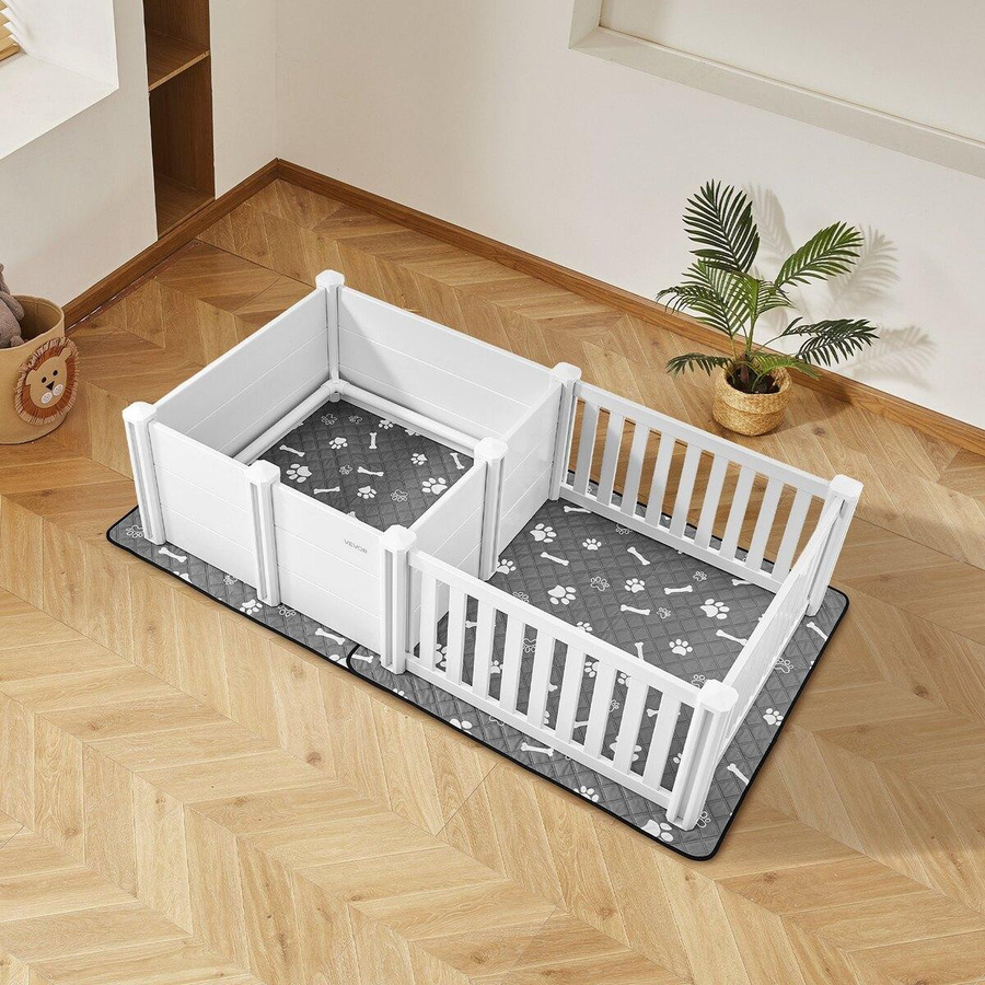 Buying Solutions MB Hundewurfbox aus PVC-Kunststoff für mittelgroße Hunde, verstellbare Türhöhe, Farben: Grau, Cremeweiß, Weiß, B/T/H: 185,4 x 96,5 x 49,9 cm - Bild 2