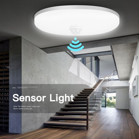 CHENBEN LED Deckenleuchte mit Bewegungsmelder in Weiß für Wohnzimmer, Flur, Treppe, Balkon und Veranda