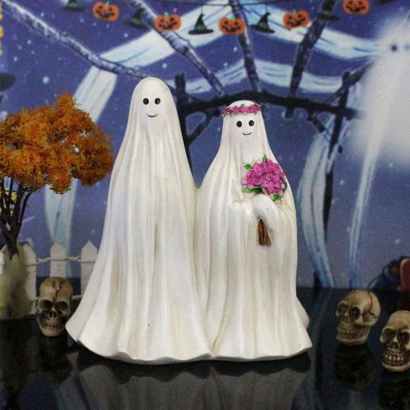 OutsideWorld Halloween Geister Deko mit Nachtlicht für den Außenbereich, beige und weiß - Bild 3