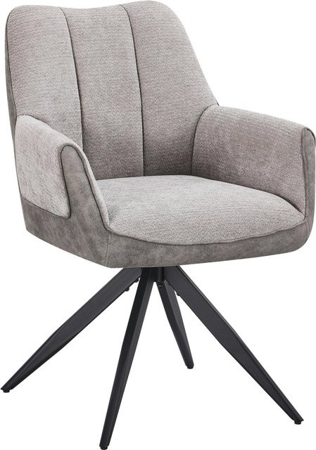 Mömax Armlehnstuhl Caro in Grau/Schwarz mit Textilbezug und Metallgestell - Bild 1