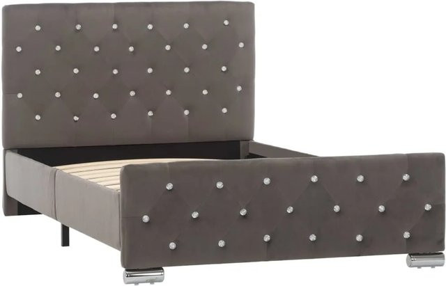 vidaXL Bettgestell aus Samt in Grau, B/T: 100 x 200 cm - Bild 1