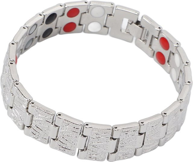 GoolRC Magnetarmband Doppelreihe, Edelstahl, Silber, Unisex - Bild 1