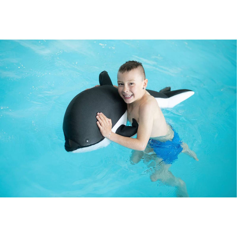 Westmann Pool Buddy Sitzsack Delfin in Grau Weiß aus Polyester B/H/T: 102 x 36 x 40 cm - Bild 4