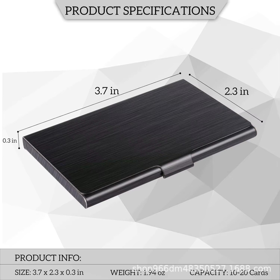 JPXB Visitenkartenbox aus Aluminiumlegierung in Schwarz - Bild 1