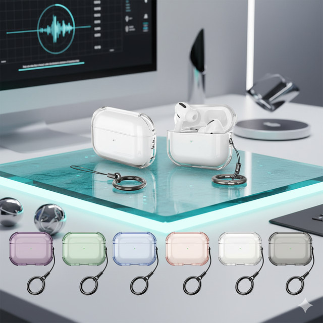 Transparente TPU Kopfhörerhülle für Apple AirPods Pro 3 mit Schlüsselanhänger - Bild 1