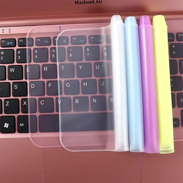 Universelle Silikon-Tastaturfolie für Laptops, wasserdicht und staubdicht, transparent und gelb - Bild 1