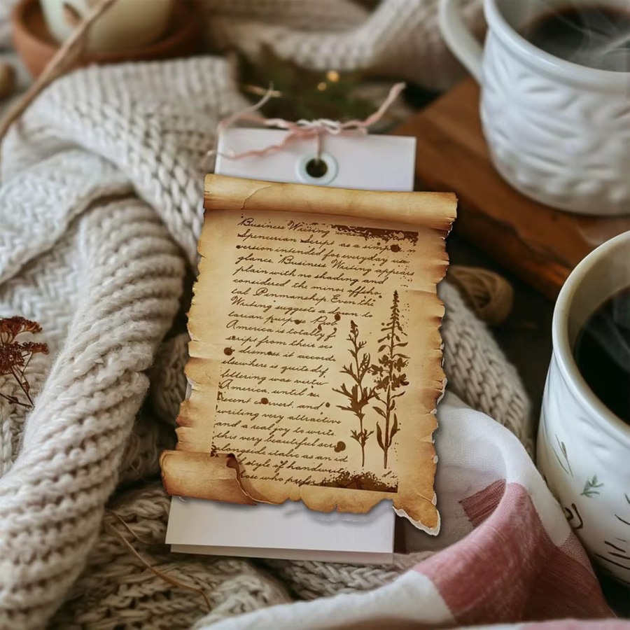 Vintage Textur Stempel mit Pflanzenmotiv für Scrapbooking und Karten, transparent - Bild 4