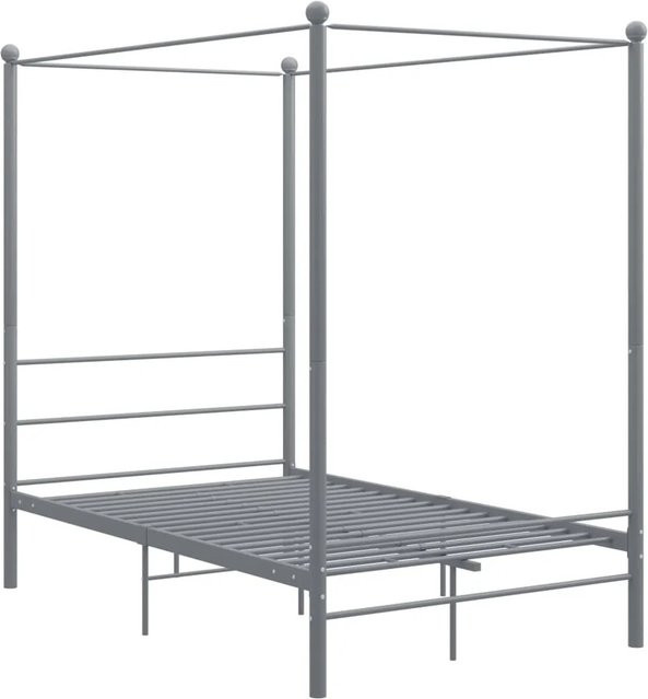vidaXL Himmelbett aus Metall in Grau mit Baldachin, B/T/H: 140 x 200 x 208 cm - Bild 1