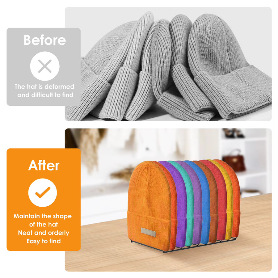 Willstar 2er-Set Mützenständer aus Metall in Schwarz zur Aufbewahrung und Präsentation von Strickmützen und Beanies - Bild 4