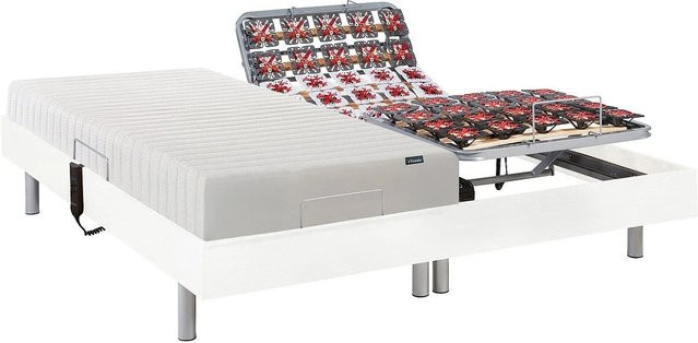Vente-unique Bett mit elektrischem Lattenrost in Weiß, 190 cm - Bild 1