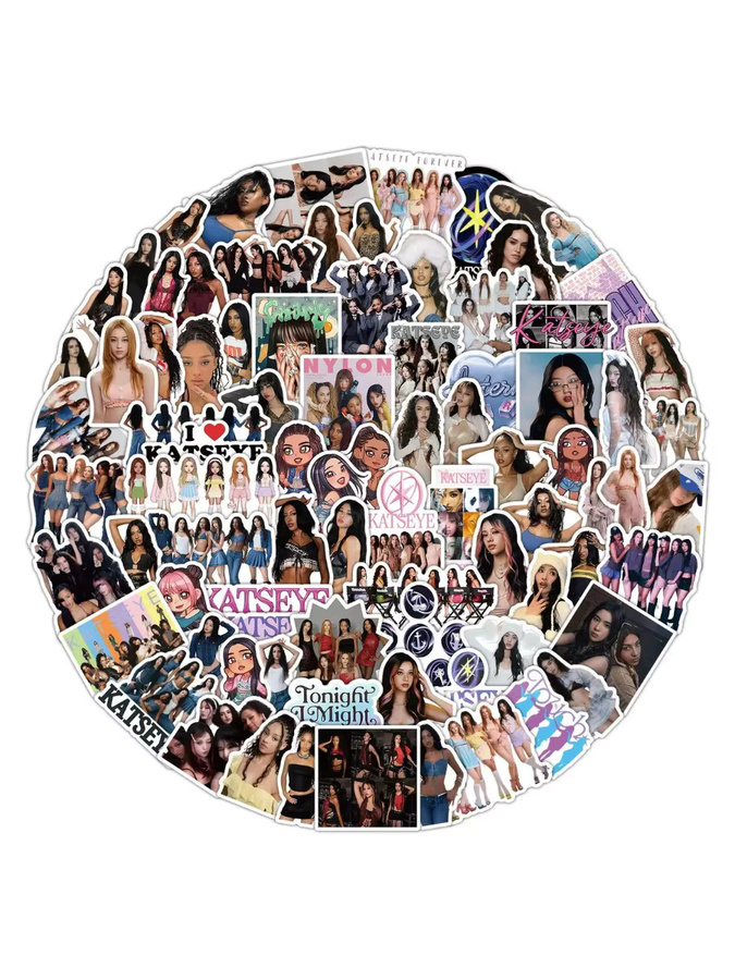 Katseye Kpop Girl Group Graffiti-Aufkleber Set, wasserfeste Sticker in Multicolour für Handy, Gitarre und Scrapbook, 50 Stück - Bild 6
