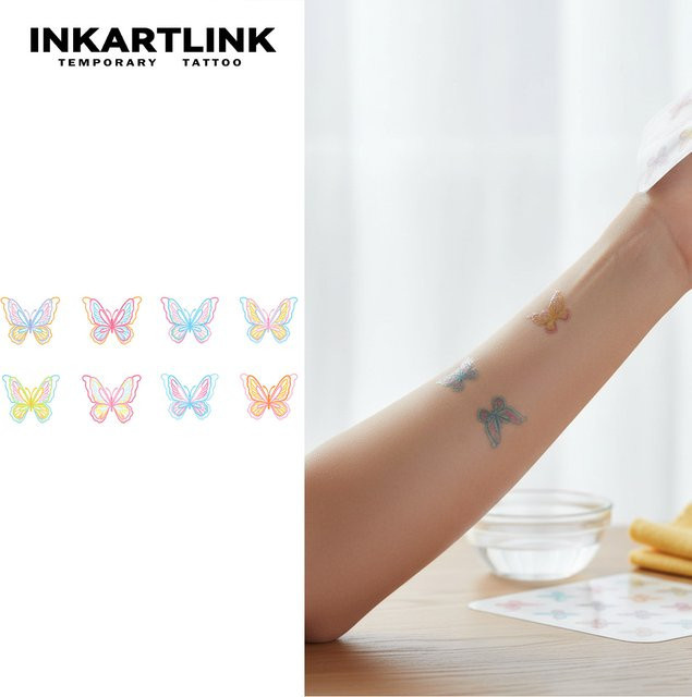 INKARTLINK Temporäre Tattoo Aufkleber, Schmetterling, Wasserdicht - Bild 1